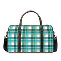 Teal Madras Pattern Print Duffel Bag