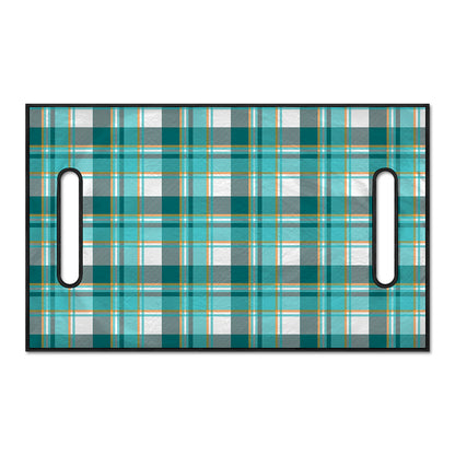 Teal Madras Pattern Print Golf Cart Seat Cover