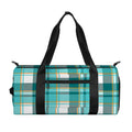 Teal Madras Pattern Print Gym Bag