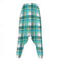 Teal Madras Pattern Print Hammer Pants