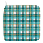 Teal Madras Pattern Print Hand Towel