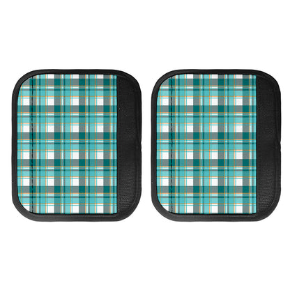Teal Madras Pattern Print Handle Covers