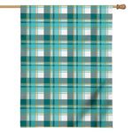Teal Madras Pattern Print House Flag