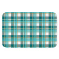Teal Madras Pattern Print Indoor Door Mat