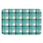 Teal Madras Pattern Print Indoor Door Mat