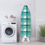 Teal Madras Pattern Print Ironing Board Cover