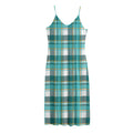 Teal Madras Pattern Print Jersey Midi Cami Dress