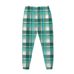 Teal Madras Pattern Print Jogger Pants