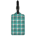 Teal Madras Pattern Print Luggage Tag