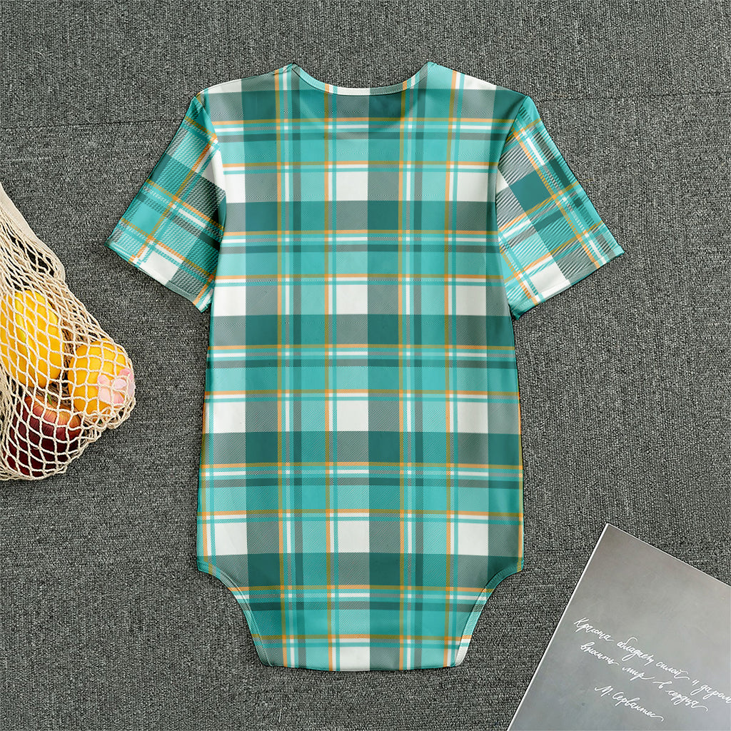 Teal Madras Pattern Print Men's Bodysuit