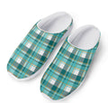 Teal Madras Pattern Print Mesh Casual Shoes