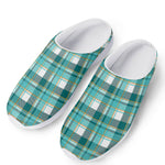 Teal Madras Pattern Print Mesh Casual Shoes