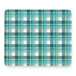 Teal Madras Pattern Print Mouse Pad