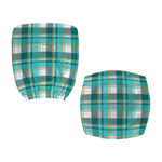 Teal Madras Pattern Print Office Chair Cover