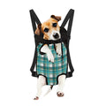 Teal Madras Pattern Print Pet Carrier Backpack