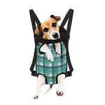 Teal Madras Pattern Print Pet Carrier Backpack