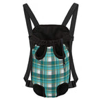 Teal Madras Pattern Print Pet Carrier Backpack