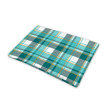 Teal Madras Pattern Print Pet Cooling Mat Cover