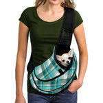 Teal Madras Pattern Print Pet Sling Carrier