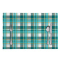 Teal Madras Pattern Print Placemat