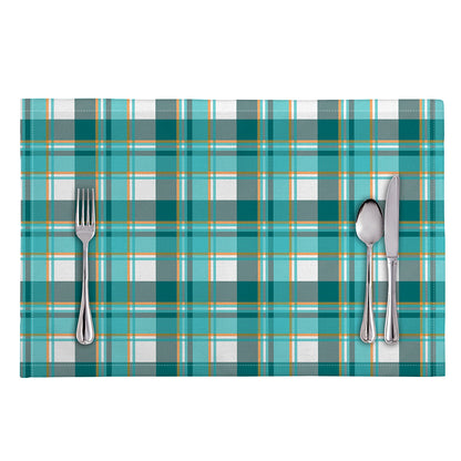 Teal Madras Pattern Print Placemat