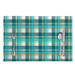 Teal Madras Pattern Print Placemat