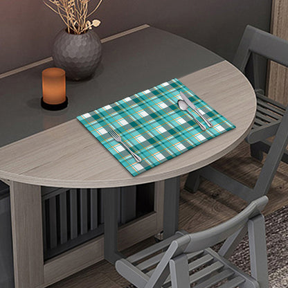 Teal Madras Pattern Print Placemat