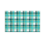 Teal Madras Pattern Print Polyester Flag