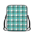 Teal Madras Pattern Print Rectangular Crossbody Bag