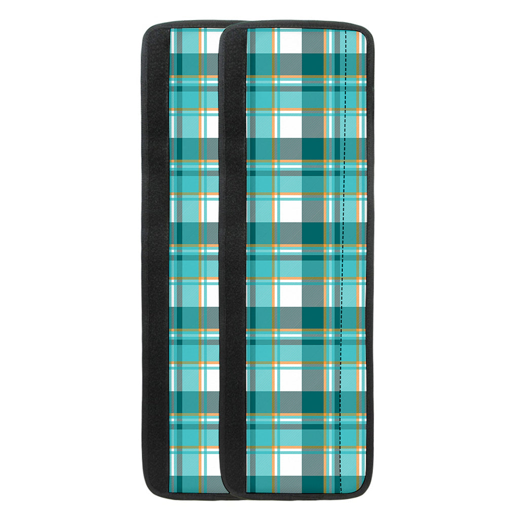 Teal Madras Pattern Print Refrigerator Handle Covers