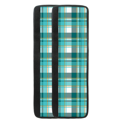 Teal Madras Pattern Print Refrigerator Handle Covers