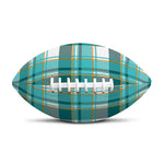 Teal Madras Pattern Print Rugby Ball