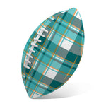 Teal Madras Pattern Print Rugby Ball