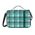 Teal Madras Pattern Print Shoulder Strap Bible Bag