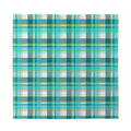 Teal Madras Pattern Print Silk Bandana