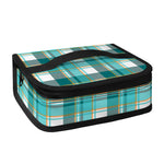 Teal Madras Pattern Print Small Lunch Bag