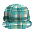 Teal Madras Pattern Print Snapback Cap