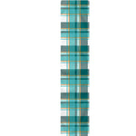 Teal Madras Pattern Print Table Runner
