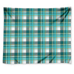 Teal Madras Pattern Print Tapestry