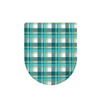 Teal Madras Pattern Print Toilet Lid Cover