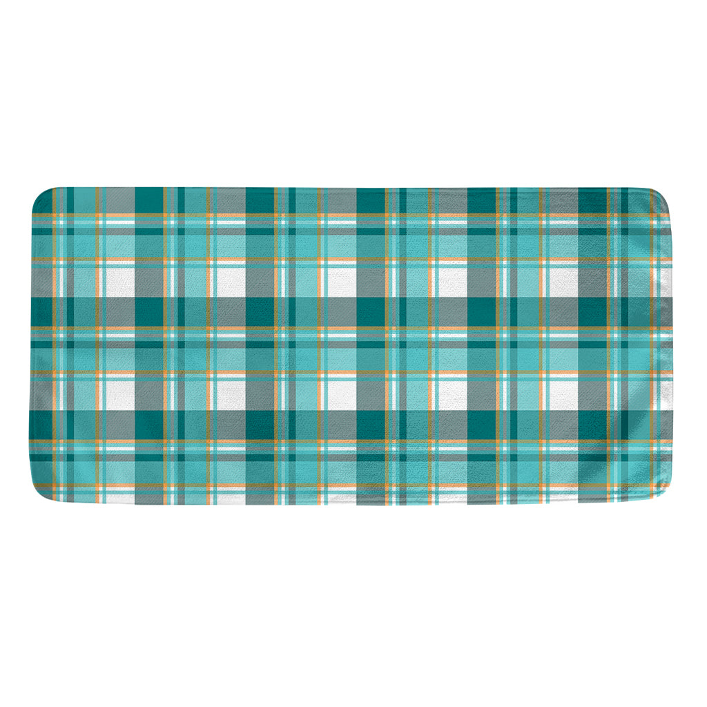 Teal Madras Pattern Print Towel