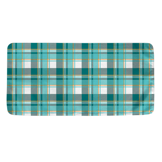 Teal Madras Pattern Print Towel