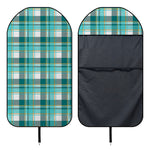 Teal Madras Pattern Print Waterproof Car Seat Cover