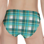 Teal Madras Pattern Print Women's Panties