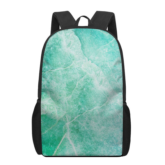 Teal Marble Print 17 Inch Backpack