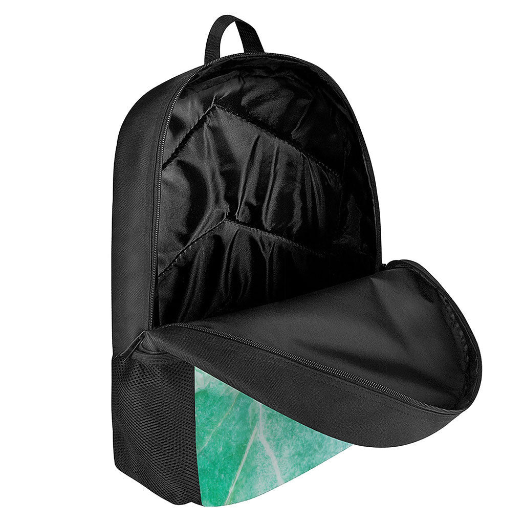 Teal Marble Print 17 Inch Backpack