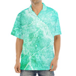 Teal Marble Print Aloha Shirt