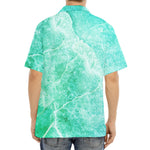 Teal Marble Print Aloha Shirt