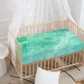 Teal Marble Print Baby Crib Sheet