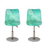 Teal Marble Print Bar Stool Covers